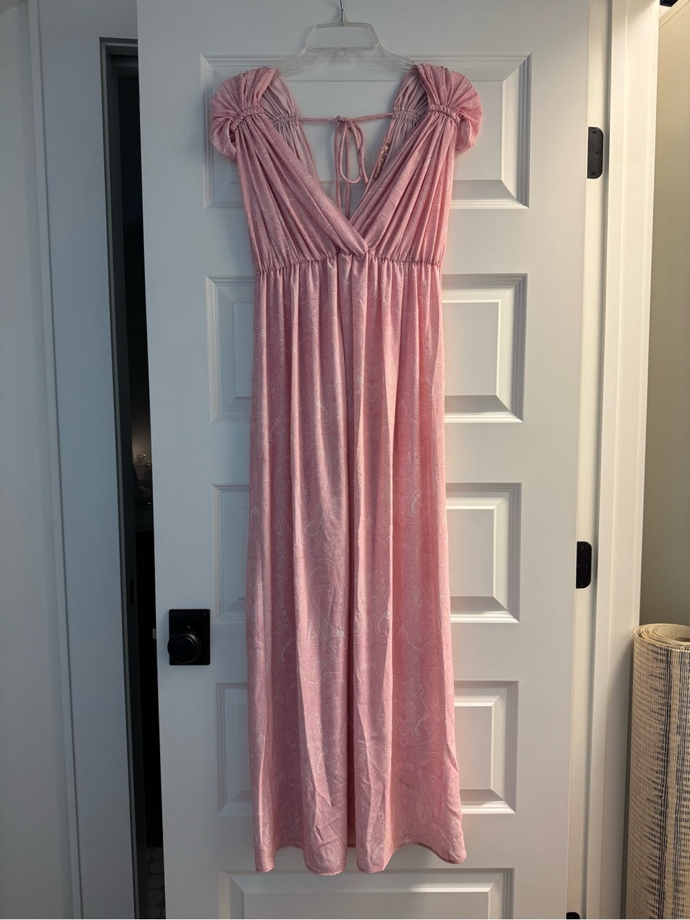 Traffic people Pink V-Neck Maxi Dress size small